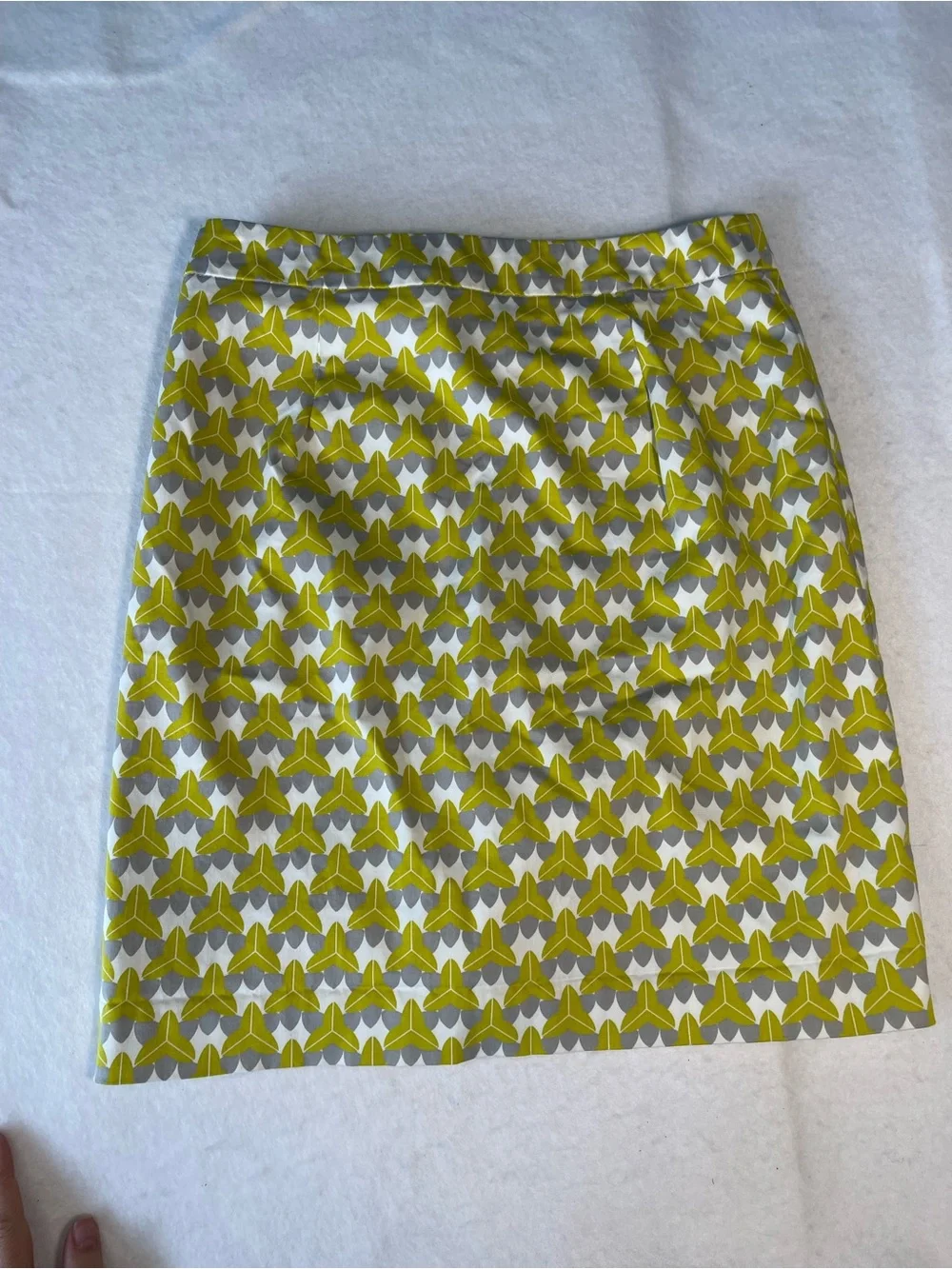 Banana Republic Milly Collection Geometric Print A-Line Skirt Size 2 Yellow Gray